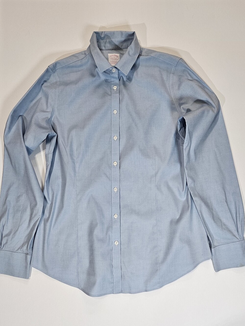 Brooks Brothers Button Down Shirt Womens Sz 8 Light Blue Non Iron Tailored Fit